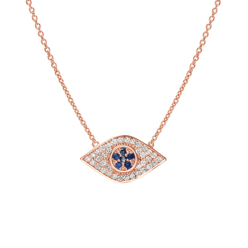 Pave Diamond Evil Eye Necklace