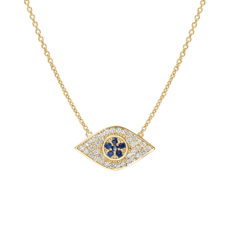 Pave Diamond Evil Eye Necklace