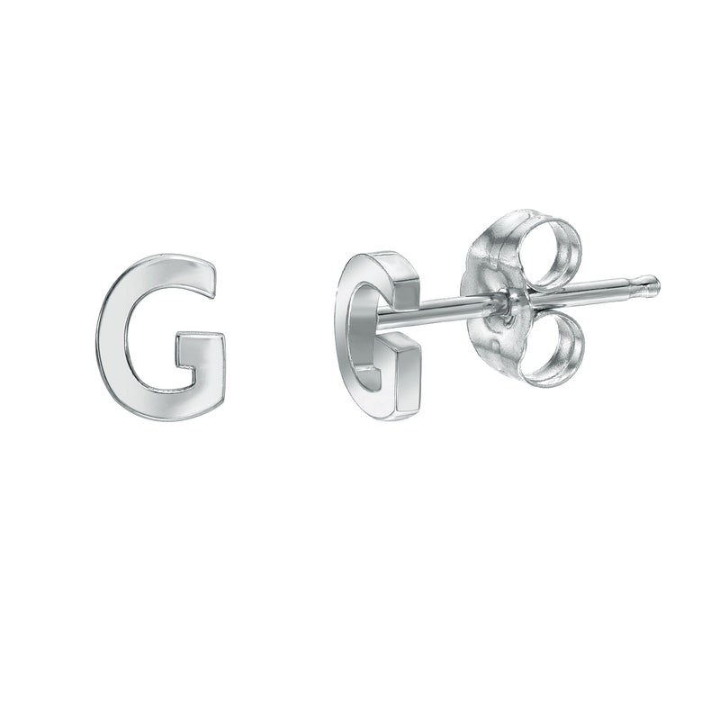 Solid Gold Letter Stud Earrings