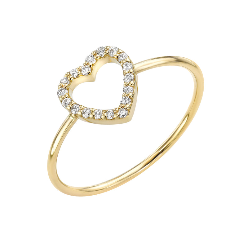 Pave Diamond Heart Ring