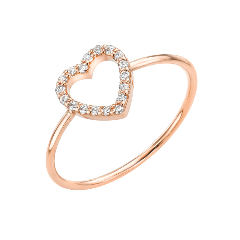 Pave Diamond Heart Ring