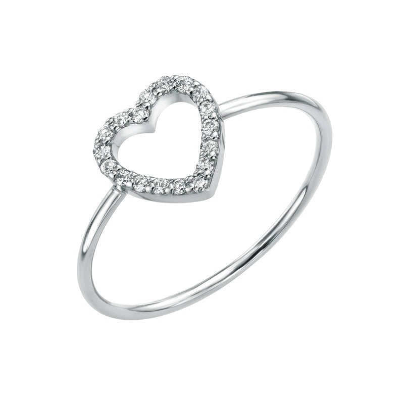 Pave Diamond Heart Ring