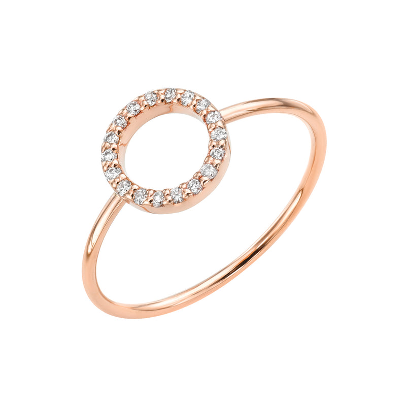 Pave Diamond Perfect Circle Gold Ring