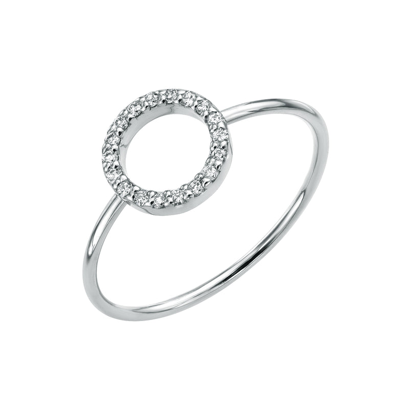 Pave Diamond Perfect Circle Gold Ring