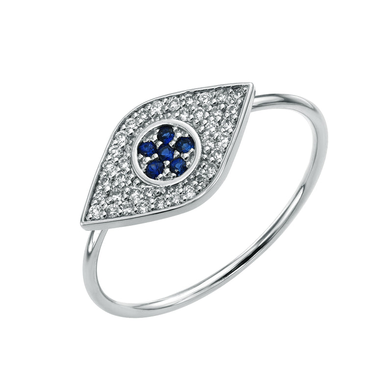 Pave Diamond Evil Eye Ring