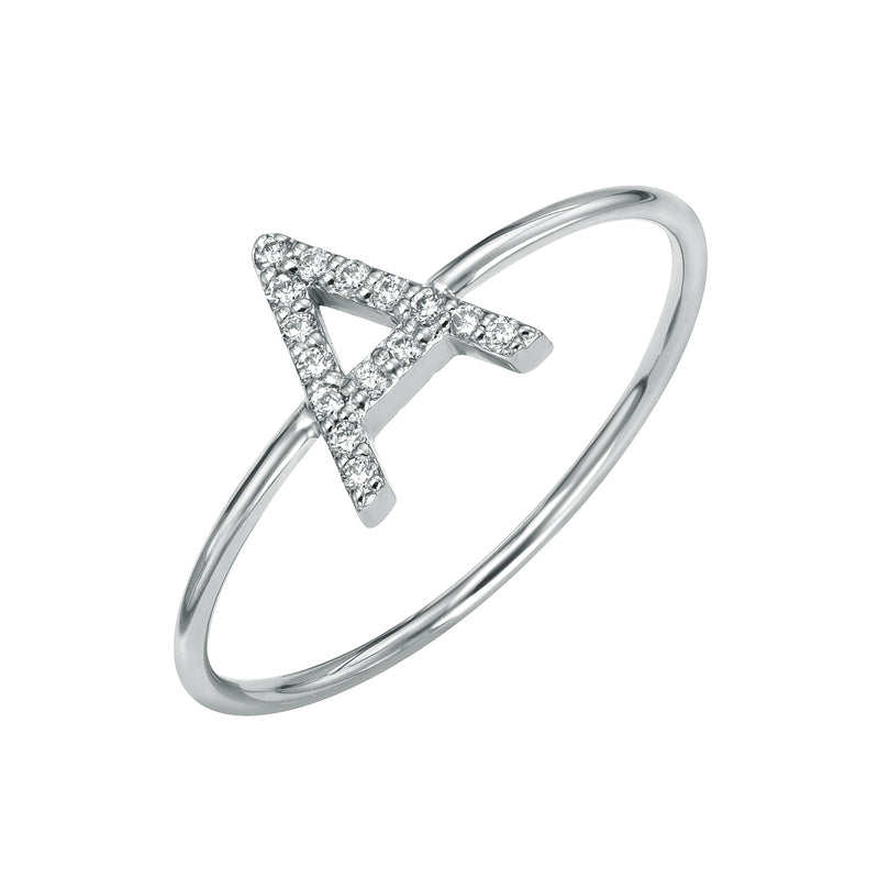 Diamond Pave Single letter Ring