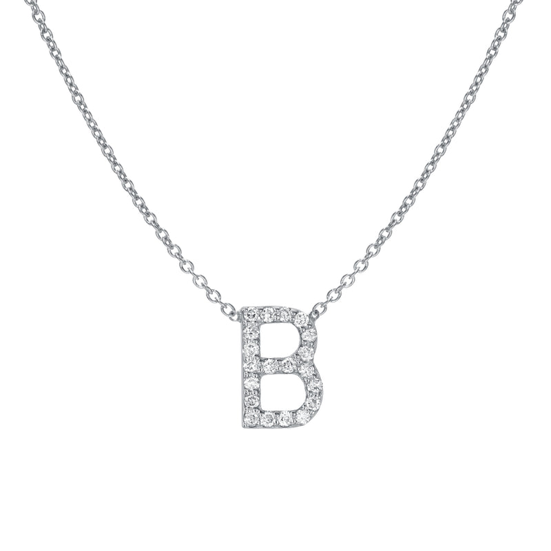 Diamond Pave Single Letter Necklace